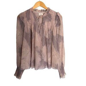 Wilfred Smocked Floral Blouse Medium